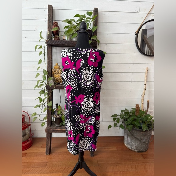 Dress Barn Floral Sleeveless Black, White, Pink and Purple Dress Size 16 - Picture 14 of 17